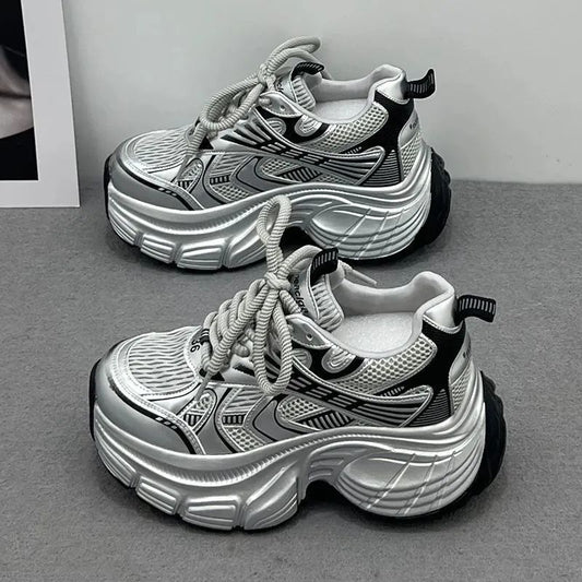 【35-40】Premium, oddychające buty na grubej podeszwie, wygodne i zwiększające wzrost