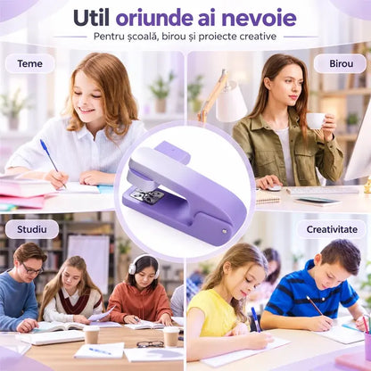 📚 Capsator Rotativ 360° în Nuanțe Gradient (+ 2000 Capsat GRATIS) - Capsare Ușoară și Fără Efort pentru Birou și Școală!