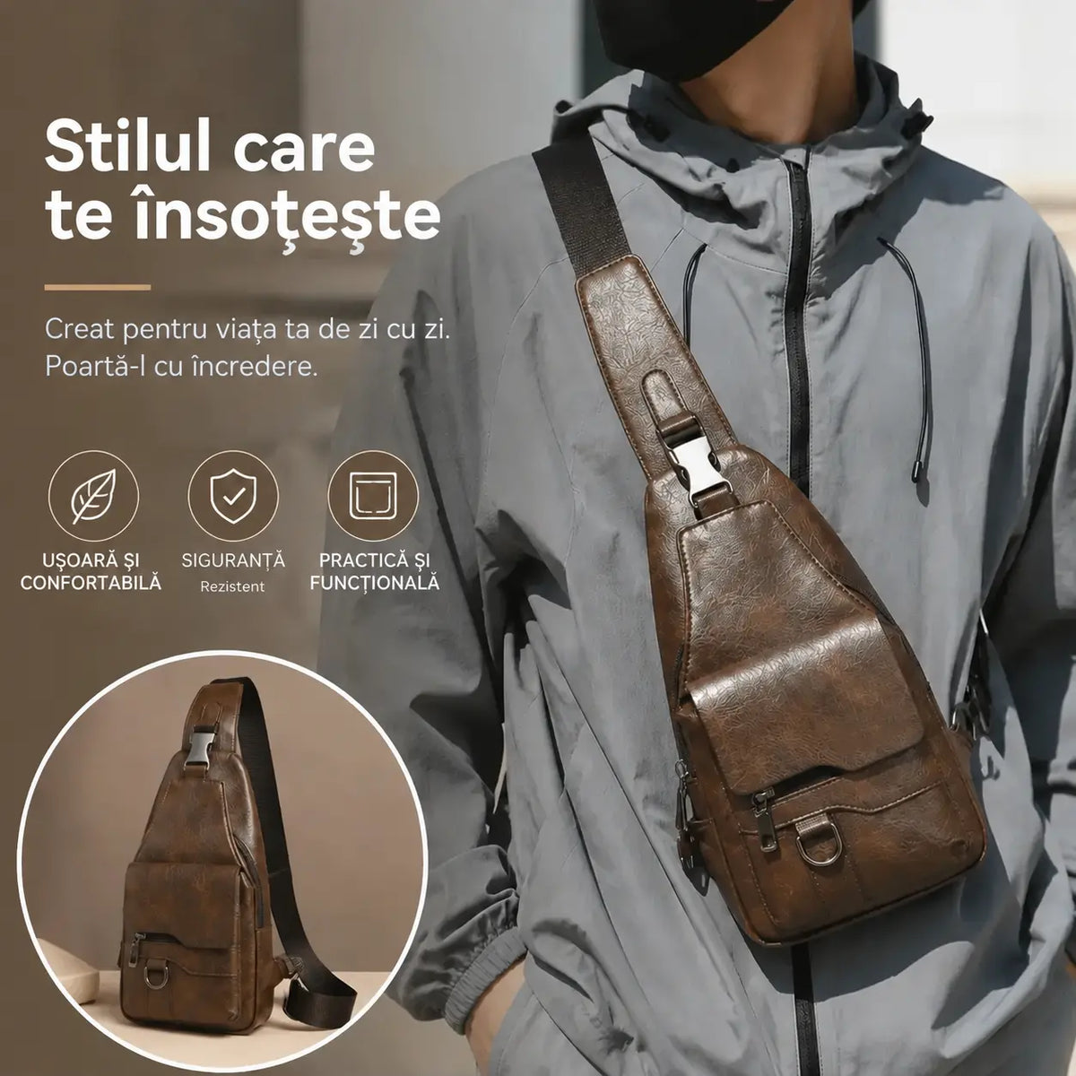 🎒 Geantă de umăr retro din piele naturală impermeabilă: un accesoriu esențial pentru naveta zilnică