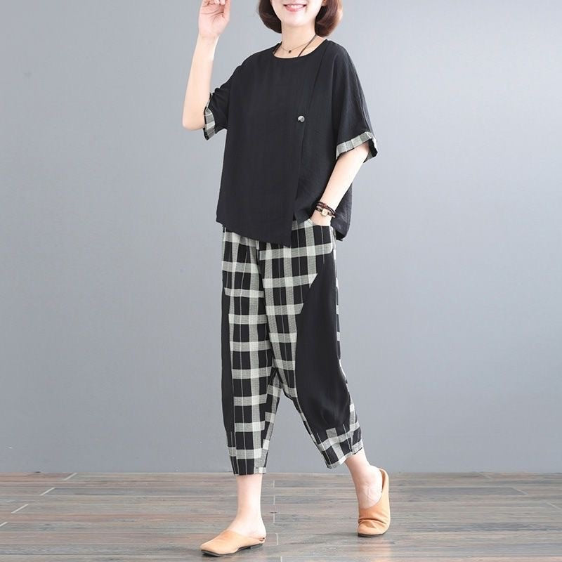 🌸 【M-3XL】【Top + spodnie】 Modna odzież domowa dla kobiet
