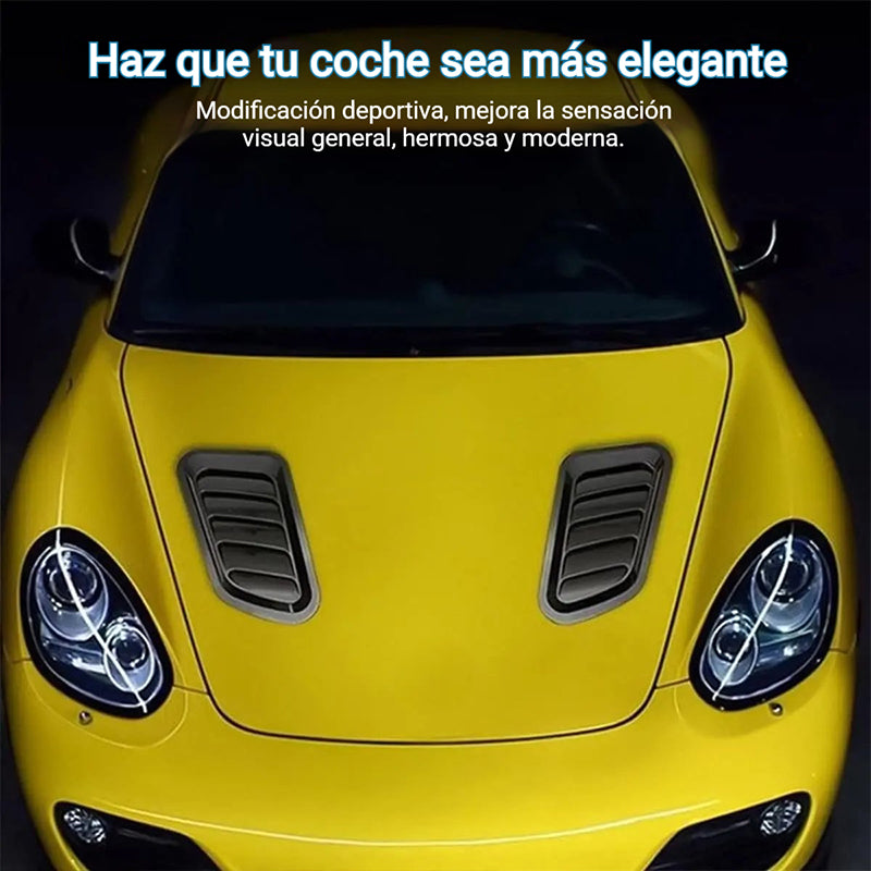 🚗【2 pares 32 euro】Modificación del coche: rejillas de ventilación falsas, embellecedor del capó de fibra de carbono