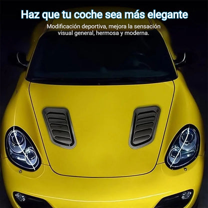 🚗【2 pares 32 euro】Modificación del coche: rejillas de ventilación falsas, embellecedor del capó de fibra de carbono
