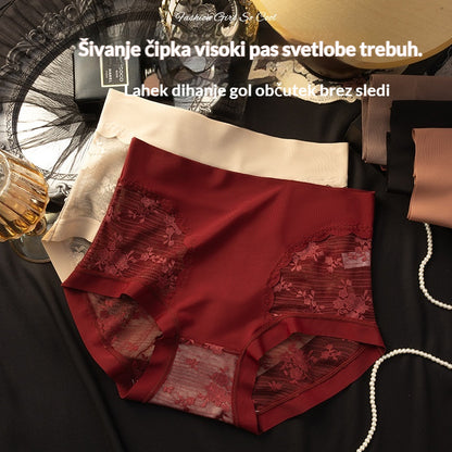 【5-delni komplet】 Ženske visoko elastične brezšivne čipkaste hlačke s funkcijo uravnavanja trebuha in oblikovanja zadnjice