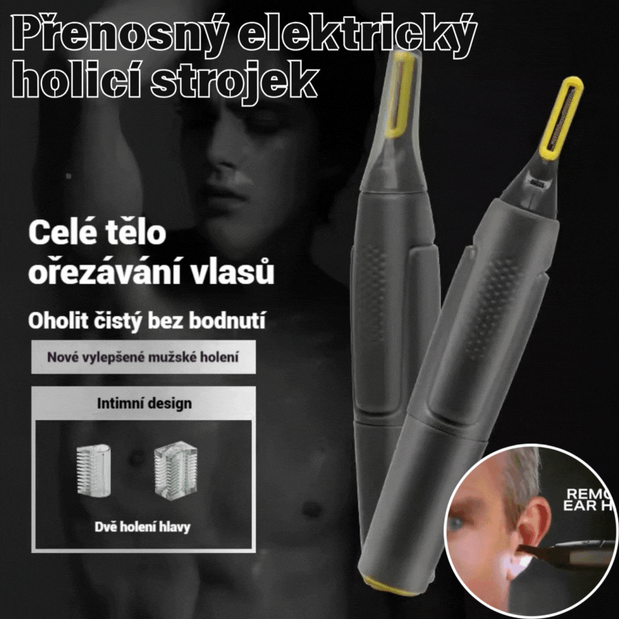 👨🔥 Električni strižnik za nosne dlačice za moške⚡ Mini prenosni polnilni ✂️ 3 v 1 za obrvi in zalizce, varen in prijazen do kože✅