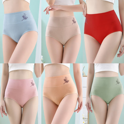 💖【Set de 6 piese】Bumbac pur de înaltă talie mare de bumbac plus dimensiunea de ridicare a șoldului chiloți de ridicare[40-100KG]