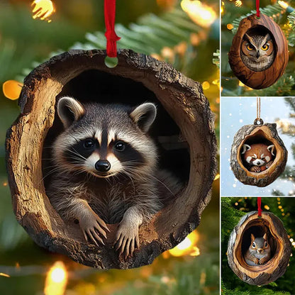 【10 bucăți】🎄Ornament pentru bradul de Crăciun cu animale. Ornament suspendat cu animale mici.