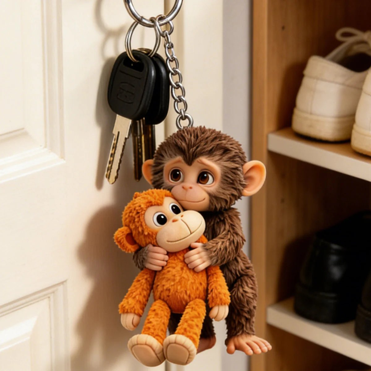 🏆Último día con un 60% de descuento - 🐵 Llavero de mono 3D Viral Punch 💕🎁Un regalo conmovedor para amantes de los animales, familiares, amigos y seres queridos.