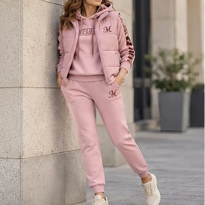 🔥🔥【Top + Vestă + Pantaloni】Set elegant și călduros din 3 piese pentru toamnă și iarnă