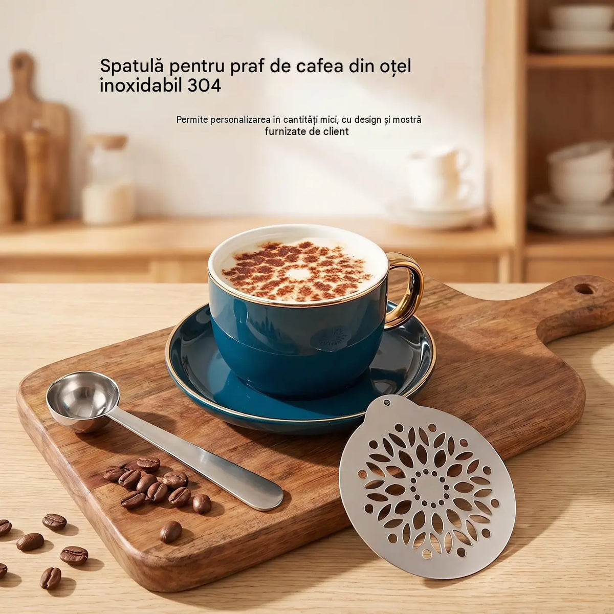 ☕ Șablon din oțel inoxidabil 304 pentru Latte Art