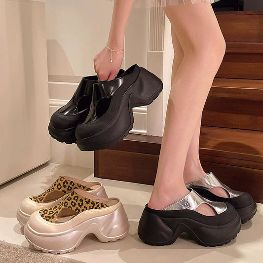 🔥Nowe letnie buty damskie z 2025 r. Gruba podeszwa, oddychające, wydrążone, wysokie obcasy