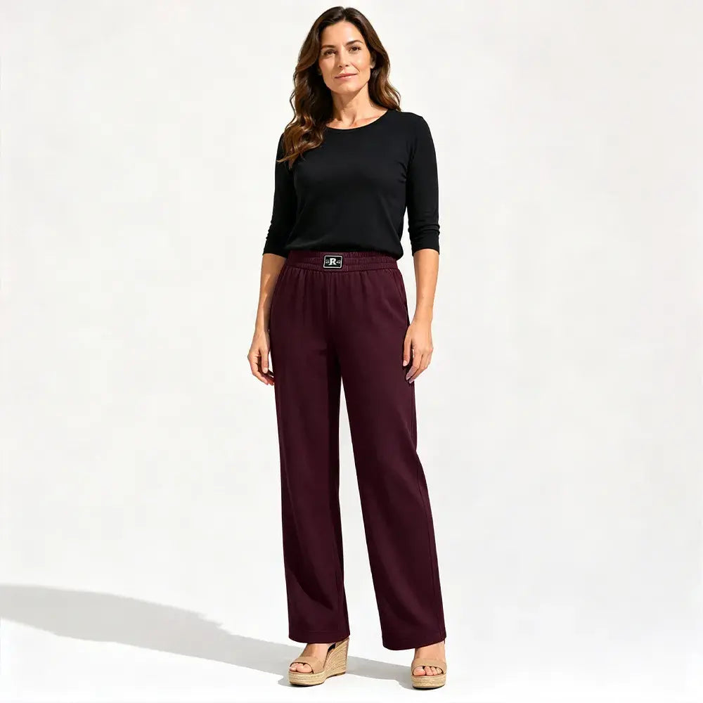 【2XL-6XL/5 culori】Stil de primăvară și toamnă - Pantaloni lungi casual și flexibili pentru mame de vârstă mijlocie / Pantaloni sport casual slim fit, lejeri, drepți
