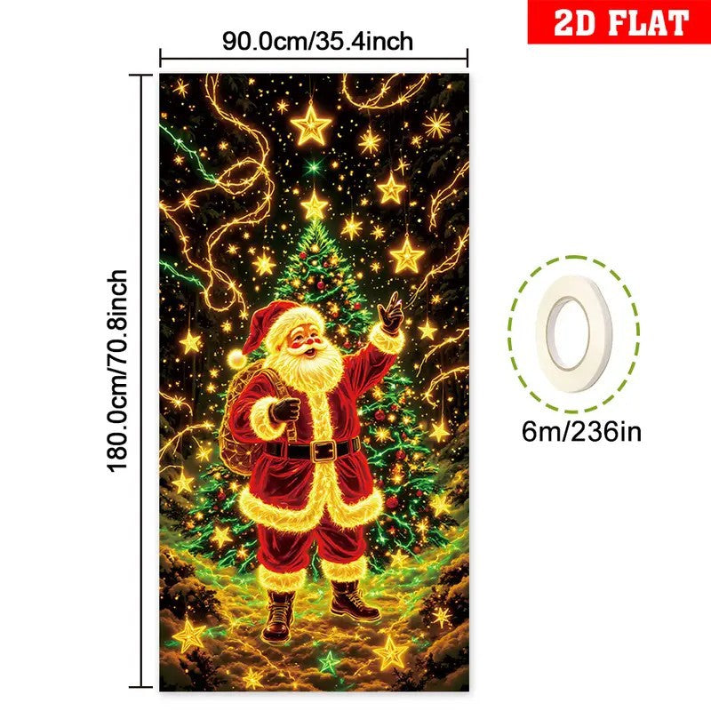 🎅【Kup 1, Drugi Gratis】🎄 Fluorescencyjny baner UV na drzwi i tło – idealny na dekoracje świąteczne i imprezy