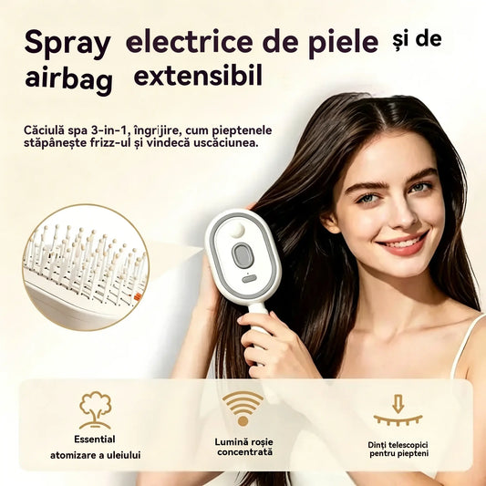 ⚡💨 Uscător electric cu pieptene de masaj și pernă de aer