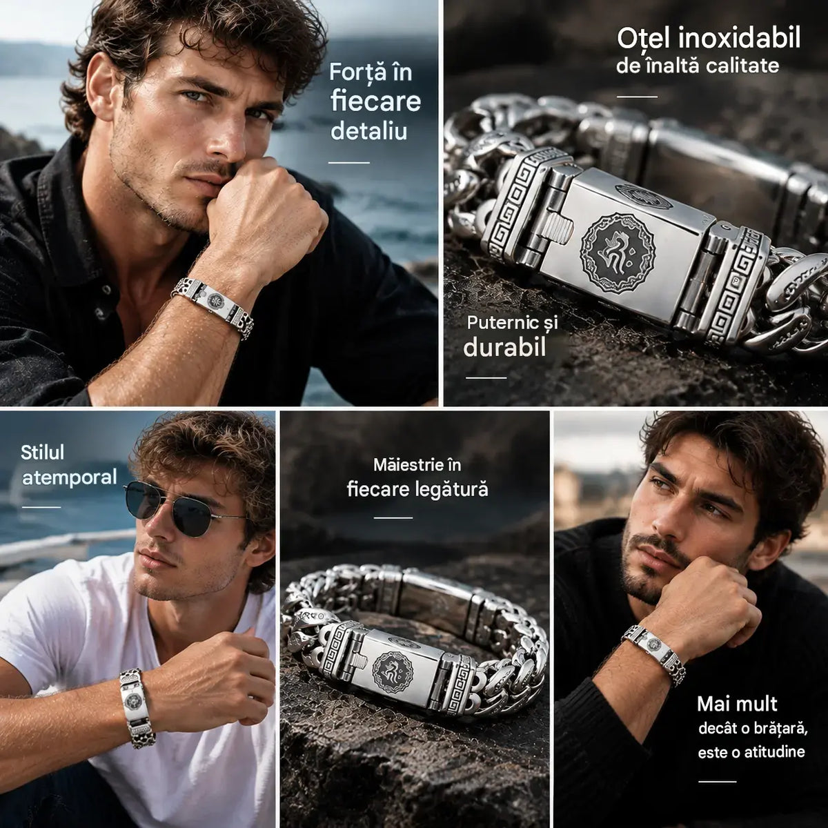 ⌚🕉️Brățară retro pentru bărbați, cu un design inspirat de pace și mantra celor șase caractere