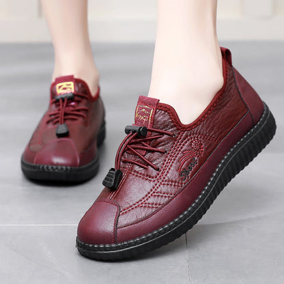 【35-41】Zapatos cálidos de felpa de cuero suave de alta calidad para mujer, suaves y antideslizantes.