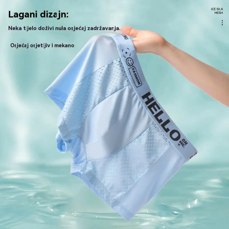 🔥【6 buc】Boxeri bărbătești din material Air Mesh Ice Silk. Elastic, confortabil și respirabil.
