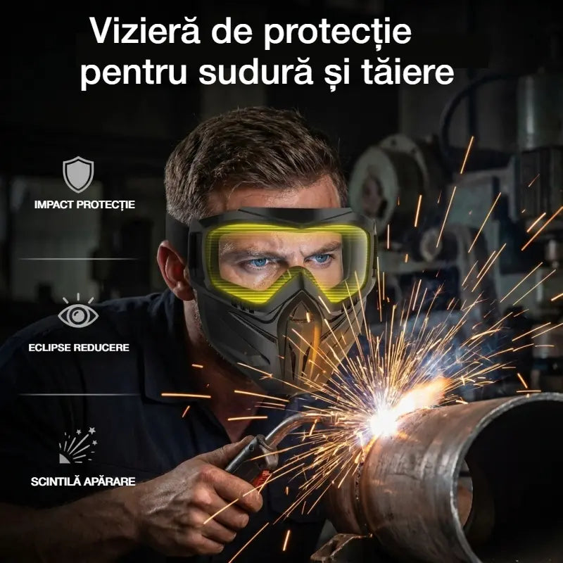 🛡️✨ Vizieră de protecție pentru sudură și tăiere — anti-orbire, anti-UV și anti-praf
