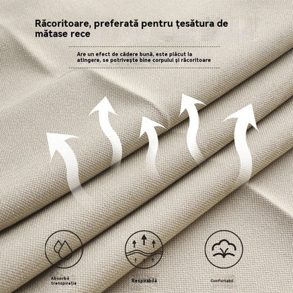 【XL-6XL】👖Pantaloni de vară din mătase glacială, cu talie înaltă și croială dreaptă