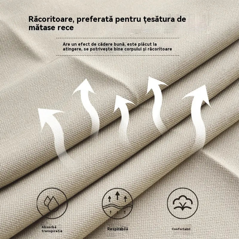 【XL-6XL】👖Pantaloni de vară din mătase glacială, cu talie înaltă și croială dreaptă