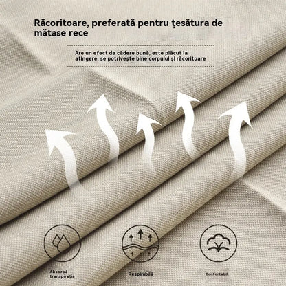 【XL-6XL】👖Pantaloni de vară din mătase glacială, cu talie înaltă și croială dreaptă