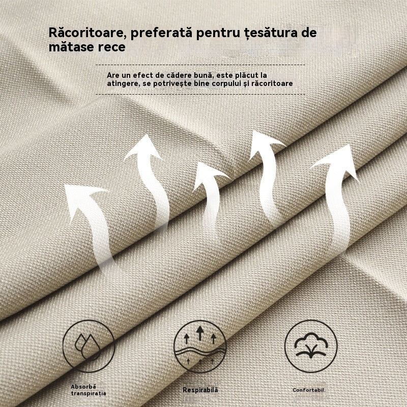 【XL-6XL】👖Pantaloni de vară din mătase glacială, cu talie înaltă și croială dreaptă