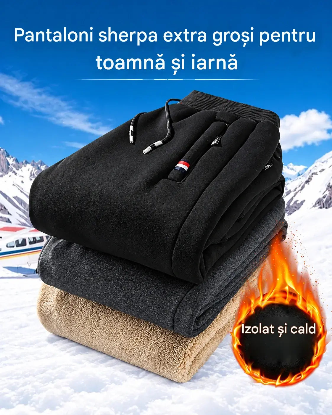 【M–5XL】Pantaloni de trening de iarnă pentru bărbați, model 2026, cu căptușeală groasă tip Sherpa – călduroși și confortabili (40–100 kg)