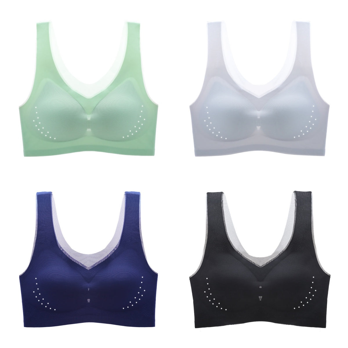😍【4 buc】Sutien fără armătură pentru femei, confortabil și respirabil ❤️【40-120 kg】