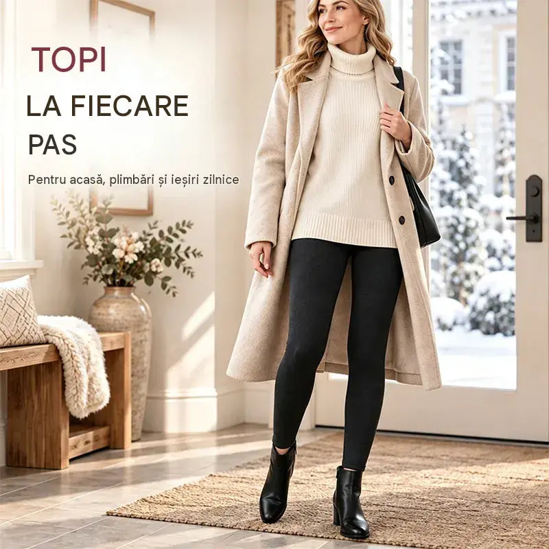 ✨⛄【S-5XL】Colanți termici pentru femei, cu căptușeală din fleece — un articol indispensabil pentru toamna/iarna 2026.