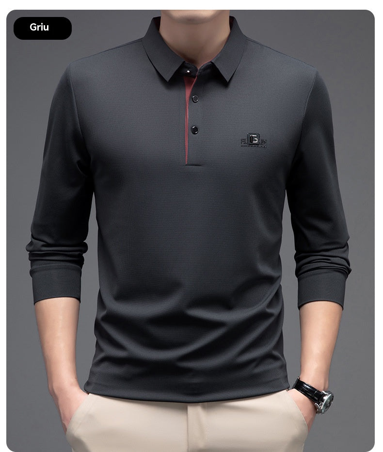 🔥【Compra uno y llévate otro gratis】🔥【M-4XL】Polo de manga larga de moda de negocios para hombre, superventas