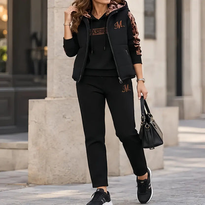 🔥🔥【Top + Vestă + Pantaloni】Set elegant și călduros din 3 piese pentru toamnă și iarnă