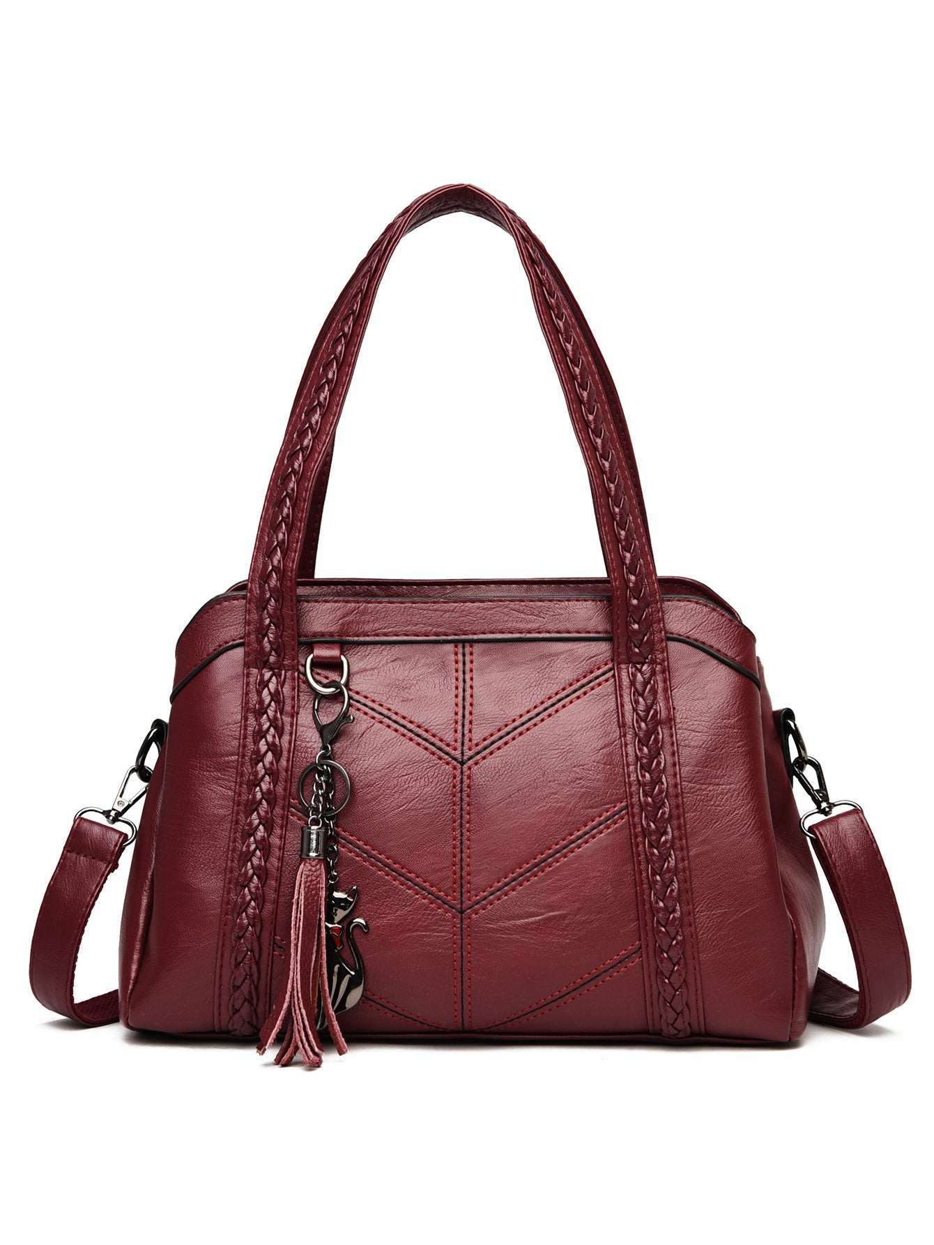 👜💟【50% ZNIŻKI】Torba z miękkiej skóry, torebka, duża pojemność, trzy przegrody, wodoodporna i odporna na zarysowania
