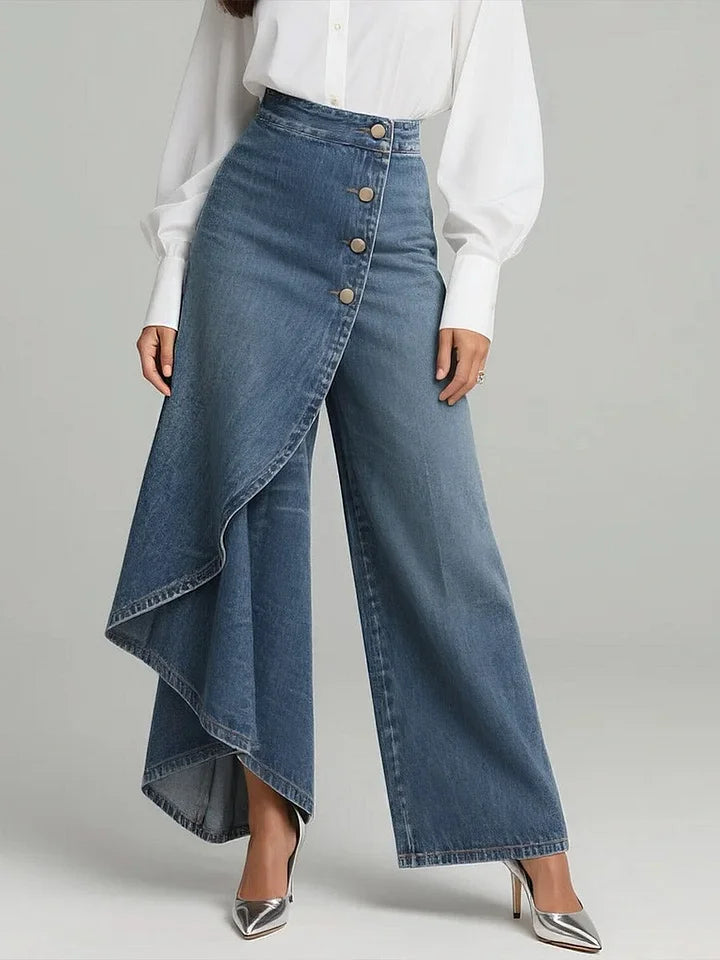 ❤️‍🔥✨【S-3XL】Blugi de damă cu talie înaltă și croială largă, design lejer și elegant