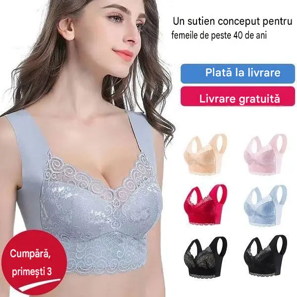 【40kg-110kg】Sutien nou pentru femei confortabil și respirabil (3bucăți)>Potrivit femeilor peste 40 de ani