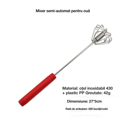 🥳Cumpără 1 🥳Cumpără 1 Primești 1 Gratuit💪 🥚Tel manual semiautomat: se rotește prin simpla apăsare, fără electricitate. Bate ouăle și frișca rapid și ușor!