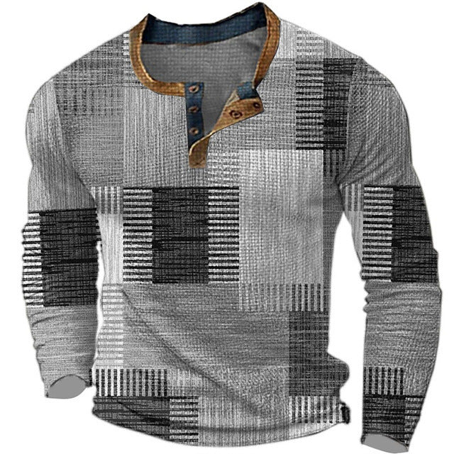 🎁😍[Wyprzedaż ograniczona czasowo] 👔[S-4XL] Męska koszulka polo z długim rękawem i nadrukiem