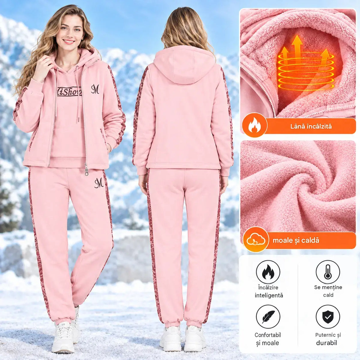 🔥【Pantaloni + Pulover + Jachetă】Nou set sport-casual pentru toamnă/iarnă 2026 – gros și căptușit.