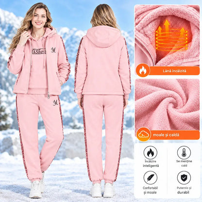 🔥【Pantaloni + Pulover + Jachetă】Nou set sport-casual pentru toamnă/iarnă 2026 – gros și căptușit.