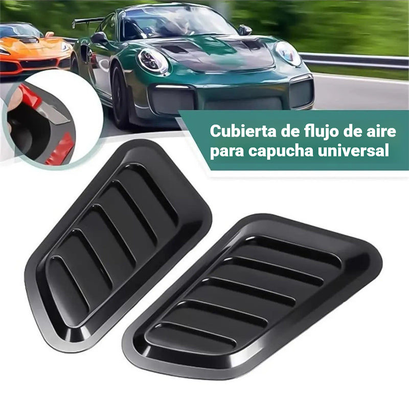 🚗【2 pares 32 euro】Modificación del coche: rejillas de ventilación falsas, embellecedor del capó de fibra de carbono