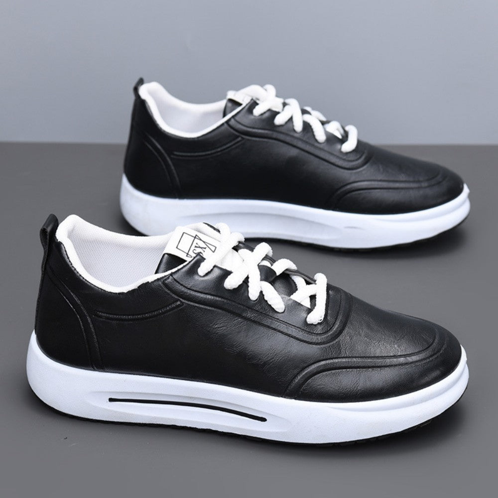 【39-44】Zapatos bajos de hombre en cuero PU impermeable con cordones y suela blanda