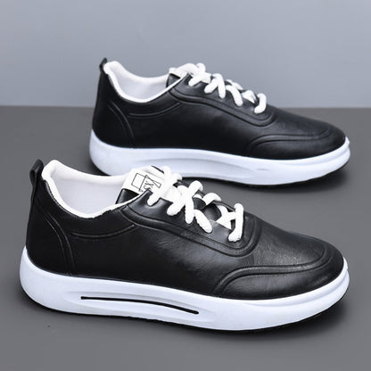 【39-44】Zapatos bajos de hombre en cuero PU impermeable con cordones y suela blanda