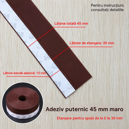 🚪【5M】Bandă de etanșare din PVC pentru uși – protecție împotriva prafului și curentului de aer
