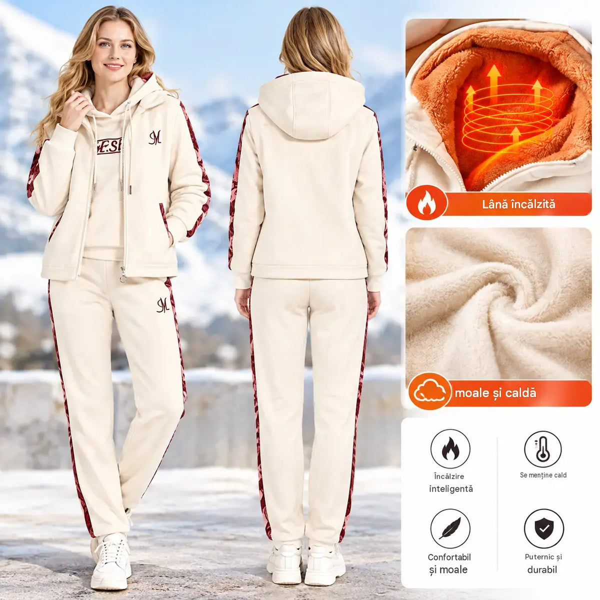 🔥【Pantaloni + Pulover + Jachetă】Nou set sport-casual pentru toamnă/iarnă 2026 – gros și căptușit.