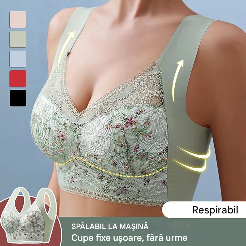 🔥【3 buc】💕🎁【40kg-100kg】Sutien de mărime mare din mătase de gheață fără cusături, respirabil și reglabil