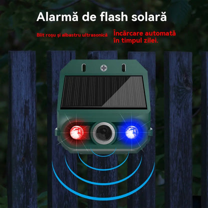 【🔥Cumpărați 1, primiți 1 gratuit】🔥Repelent solar cu ultrasunete pentru animale pentru exterior Repelent pentru păsări cu lumină infraroșu intermitent cu LED roșu și albastru