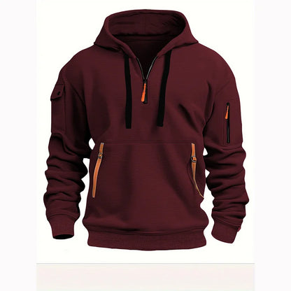 👕Noutate pentru toamnă/iarnă [Mărimi S-5XL] Hanorac bărbătesc cu fermoar și buzunare multiple – Livrare gratuită