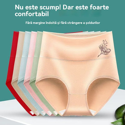 💖【Set de 6 piese】Bumbac pur de înaltă talie mare de bumbac plus dimensiunea de ridicare a șoldului chiloți de ridicare[40-100KG]