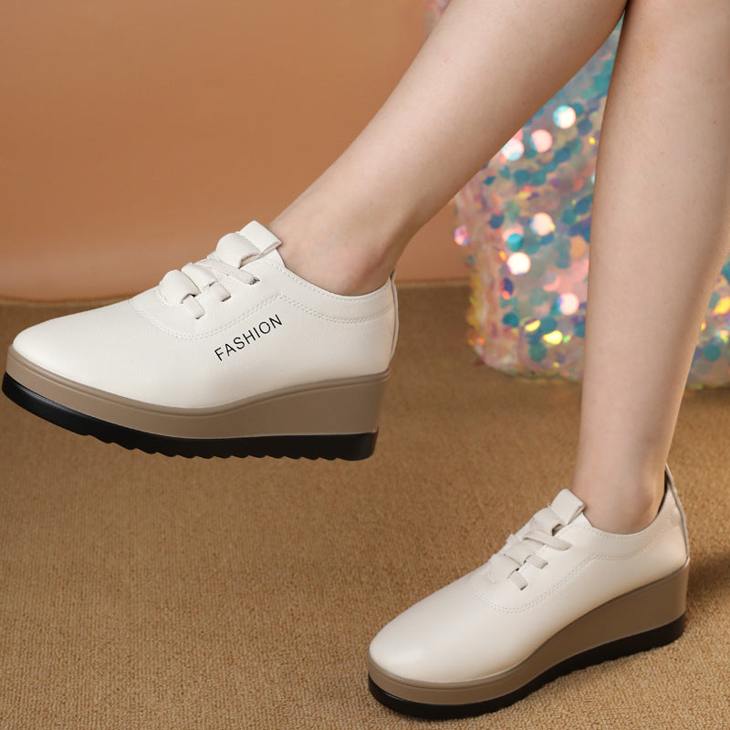 🔥【Jesienny bestseller】【35-42】Damskie skórzane buty z grubą podeszwą, nowy jesienny trend w modzie