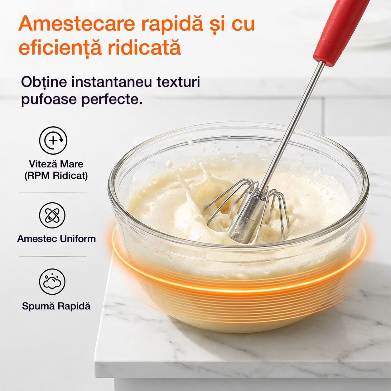 🥳Cumpără 1 🥳Cumpără 1 Primești 1 Gratuit💪 🥚Tel manual semiautomat: se rotește prin simpla apăsare, fără electricitate. Bate ouăle și frișca rapid și ușor!
