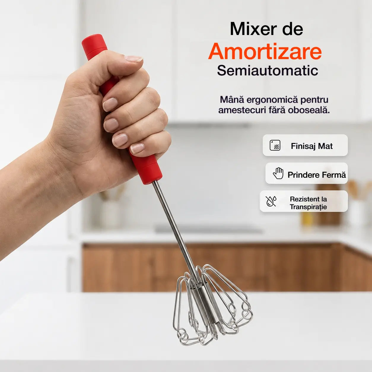 🥳Cumpără 1 🥳Cumpără 1 Primești 1 Gratuit💪 🥚Tel manual semiautomat: se rotește prin simpla apăsare, fără electricitate. Bate ouăle și frișca rapid și ușor!
