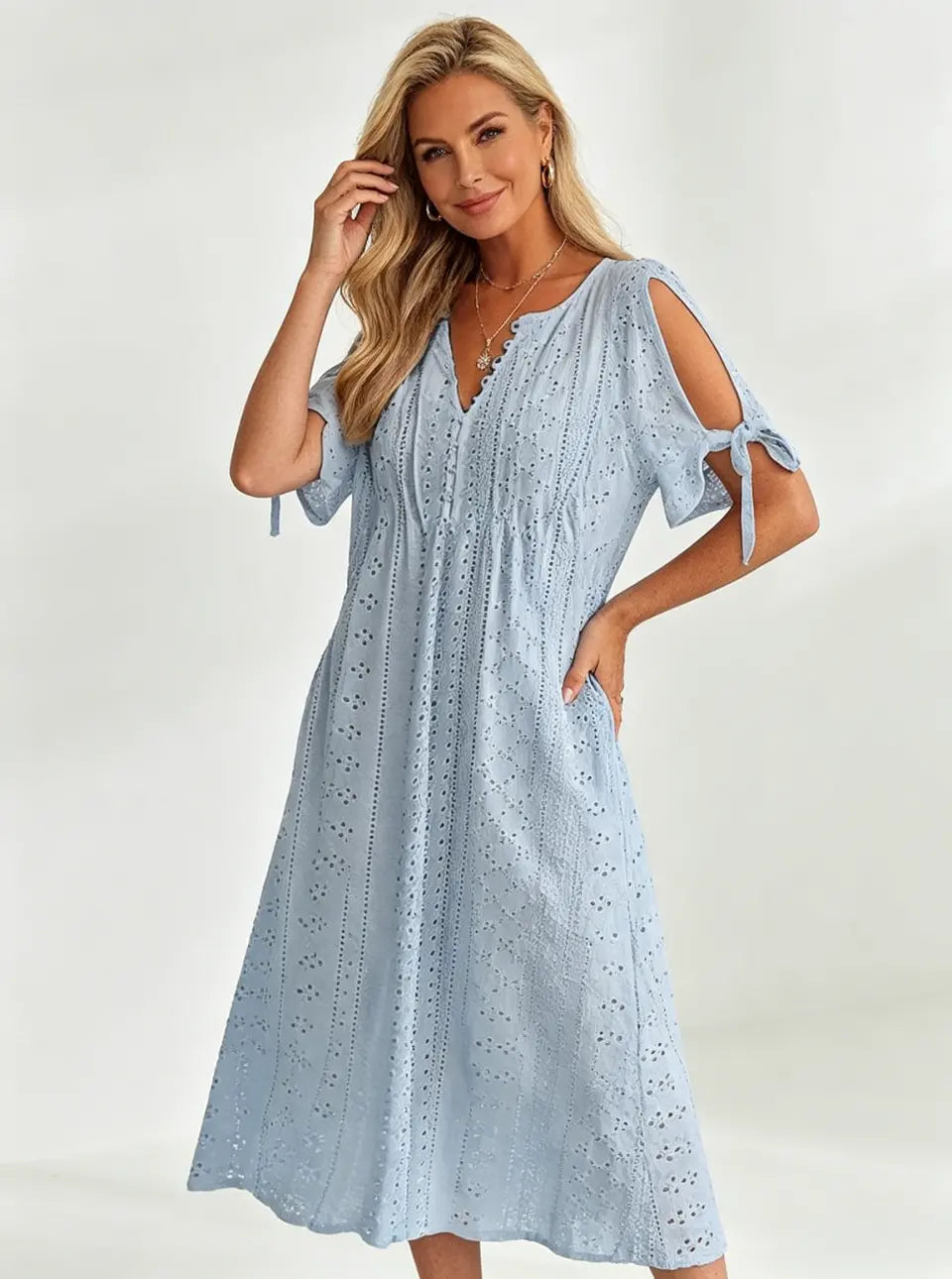 【🏆Cele mai bine vândute produse】👗 Rochie simplă și delicată, de culoare uni
